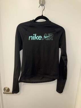 Nike Air Women's Dri-FIT Long-Sleeve Running Top Black Size S